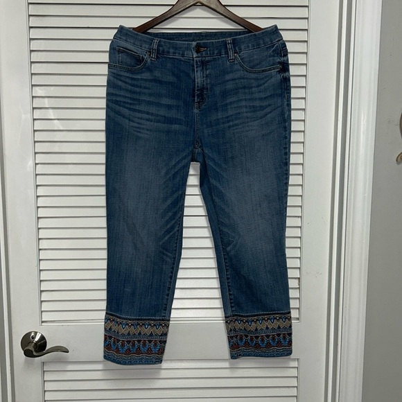 Chicos So Slimming Embroidered Blue Jeans - Picture 2 of 4